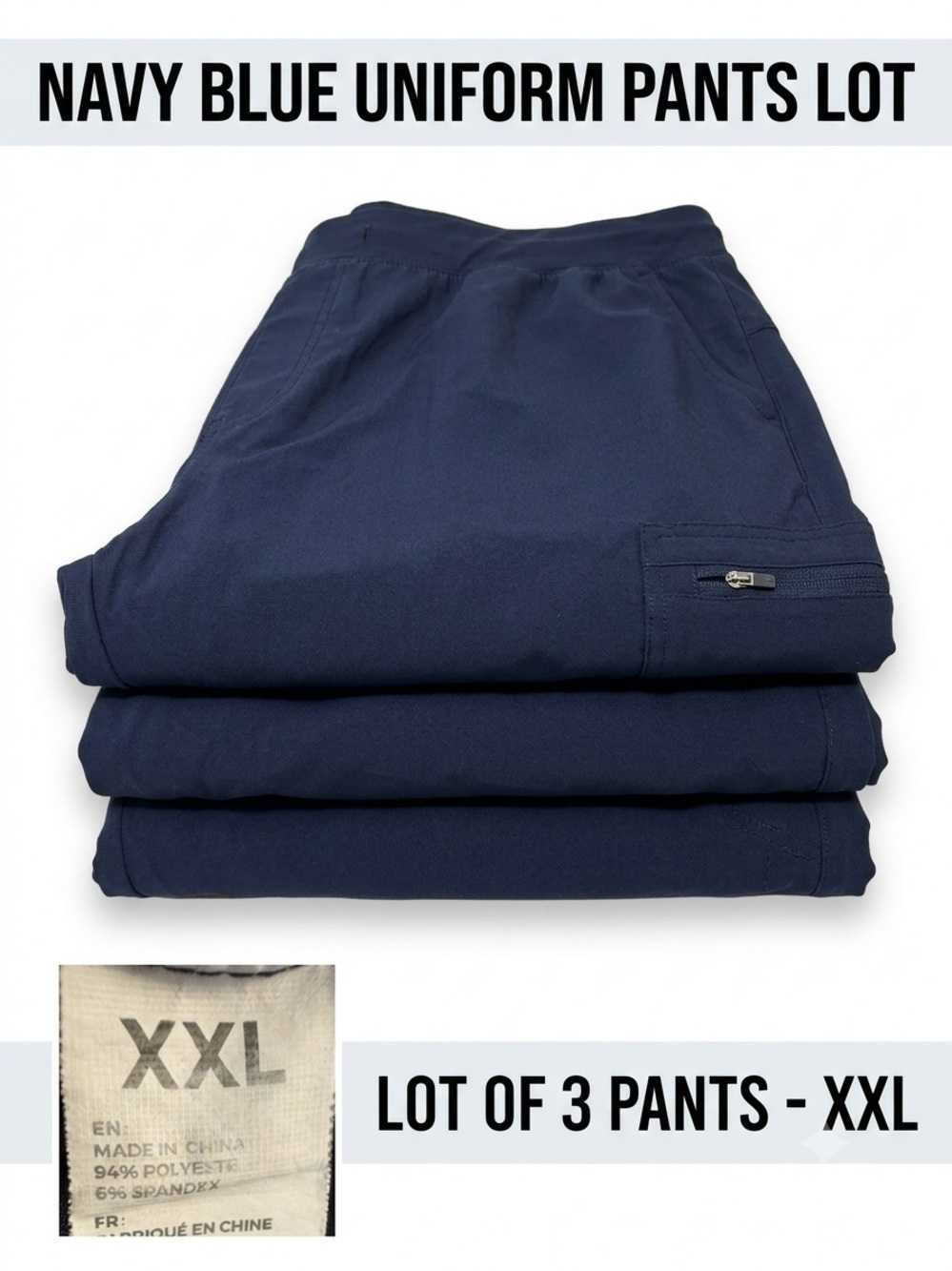 Lot of 3 Navy Blue Uniform Pants - Size XXL - see all pics